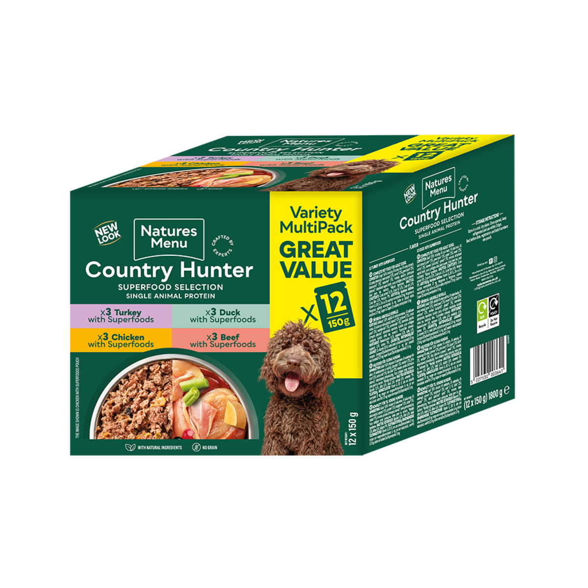 Natures Menu Dog - Country Hunter Superfood Pouch Multipack 12x150g