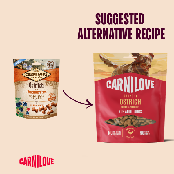 Carnilove Ostrich With Blackberries Crunchy Dog Treats 200g