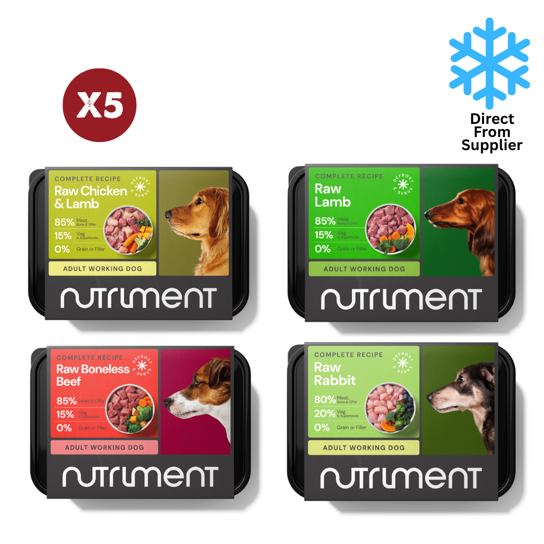 Nutriment Dog Complete Raw Bundle (Boneless Beef, Lamb, Rabbit, Chicken & Lamb) 20x500g