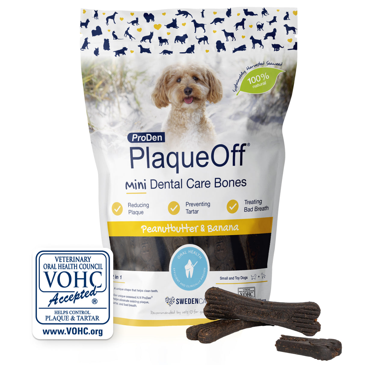 ProDen PlaqueOff Dental Mini Bones Peanut Butter & Banana 340g