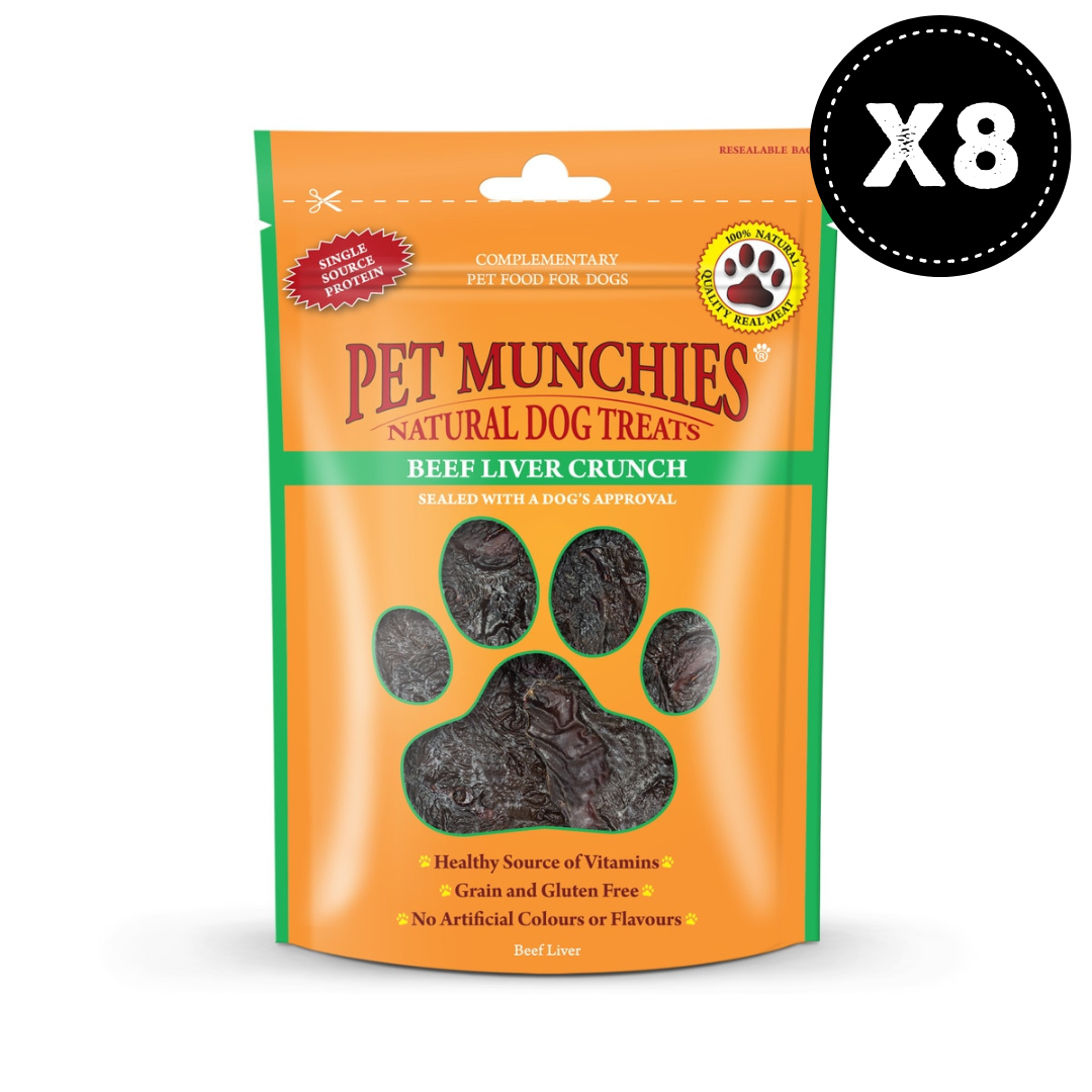 Pet Munchies Beef Liver Crunch Dog Treats 8x90g