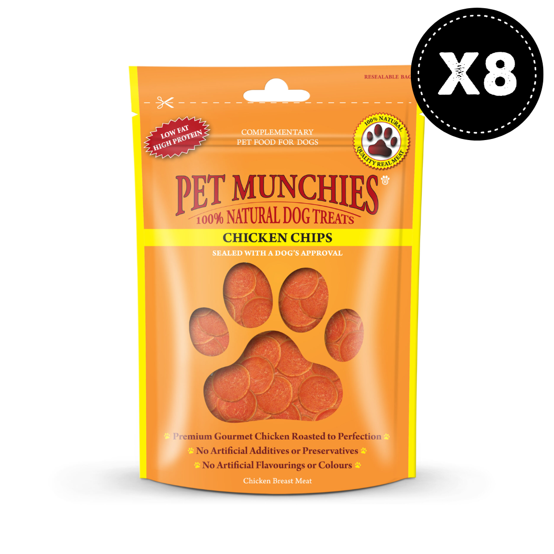 Pet Munchies Chicken Chips Dog Treats 8x100g