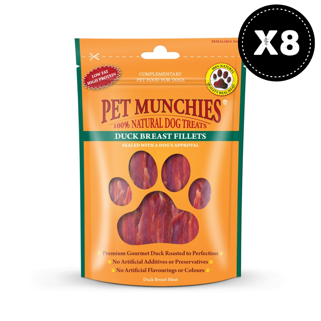 Pet Munchies Duck Breast Fillets Dog Treats 8x80g