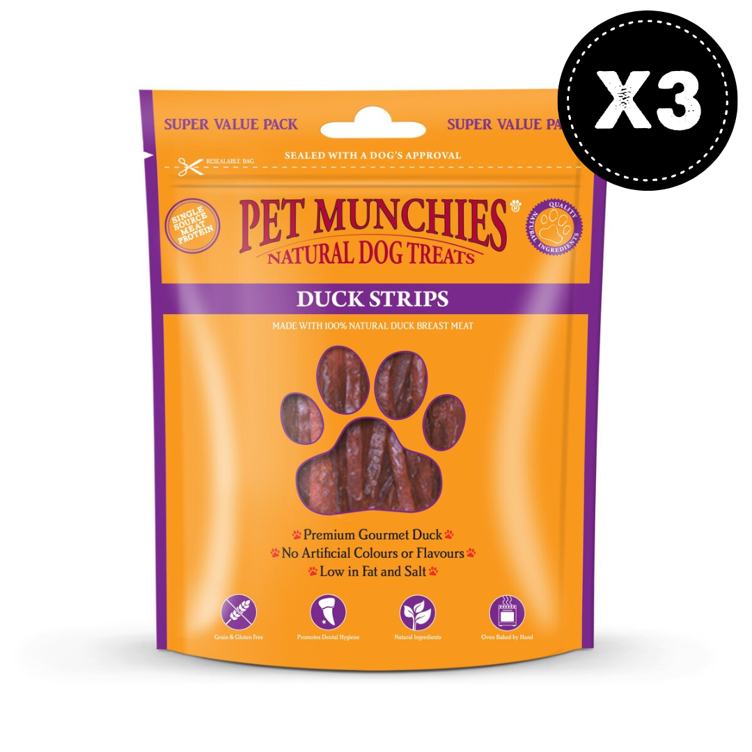 Pet Munchies Duck Strips Dog Treats 3x320g