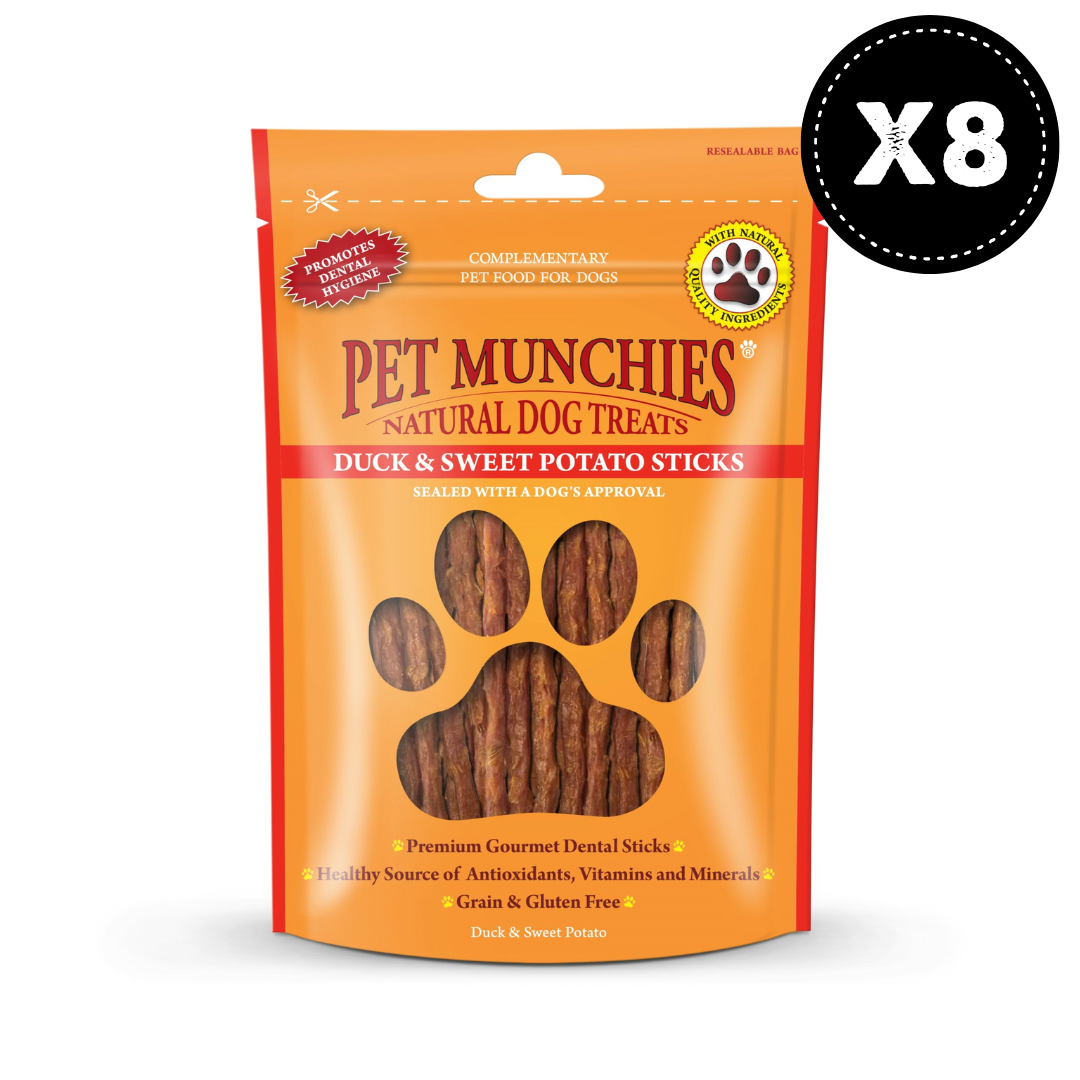 Pet Munchies Duck and Sweet Potato Sticks Dog Treats 8x90g