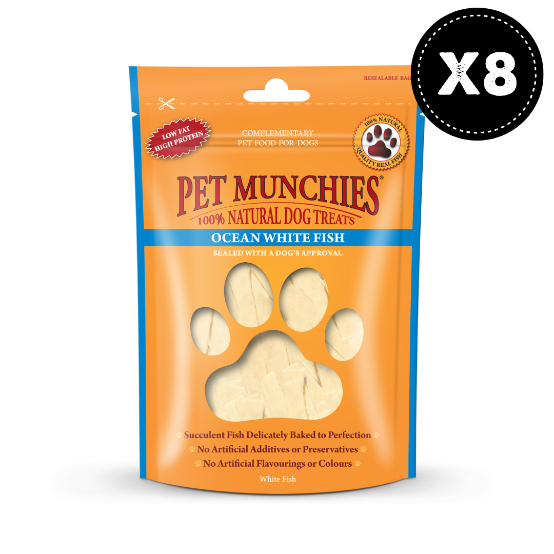 Pet Munchies Ocean White Fish Dog Treats 8x100g