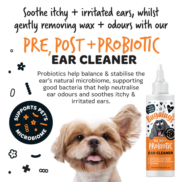 Bugalugs Pre, Post & Probiotic Dog Ear Cleaner 200ml