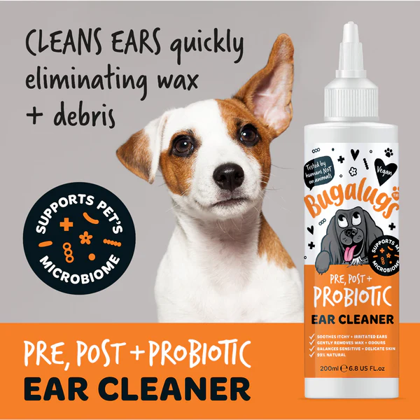 Bugalugs Pre, Post & Probiotic Dog Ear Cleaner 200ml