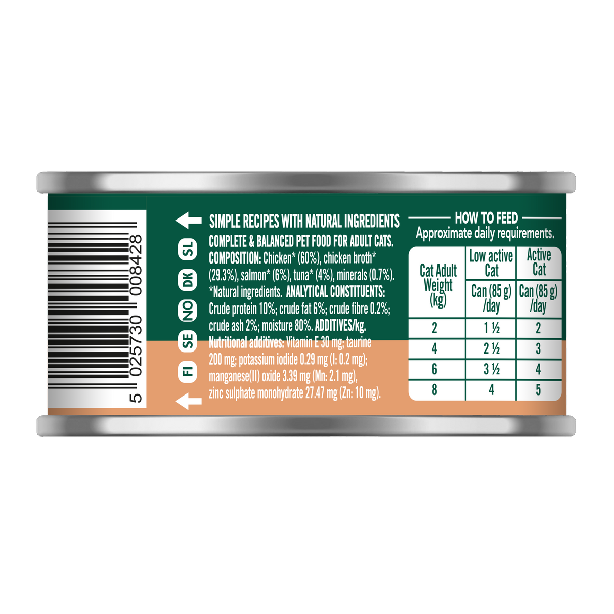 Natures Menu Cat - Adult Chicken, Salmon & Tuna Pate Cans 18x85g