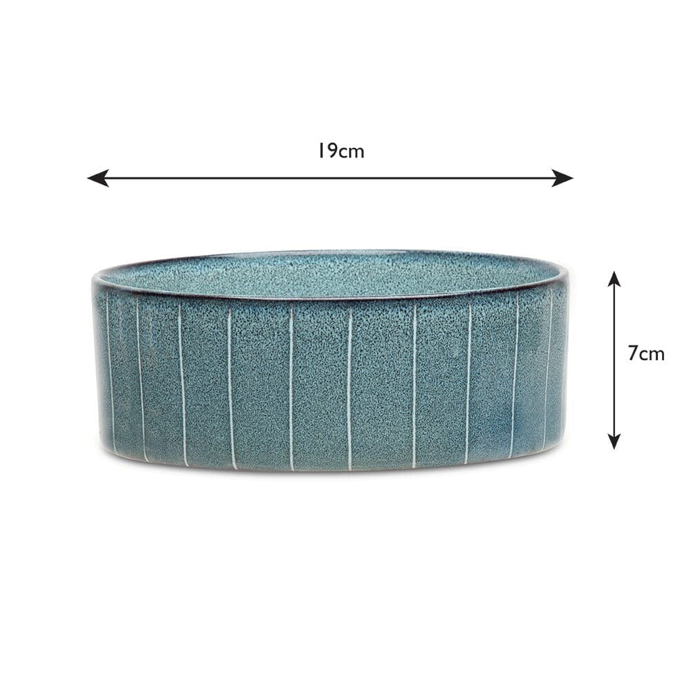 Scruffs Reactive Glaze Food Bowl Pinstripe 19cm