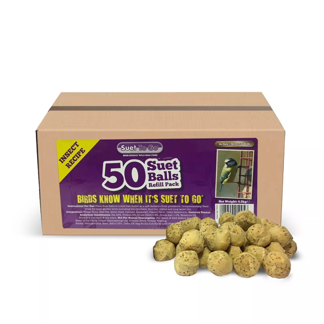 Suet To Go Insect Fat Balls 50 Pk Cardboard Refill