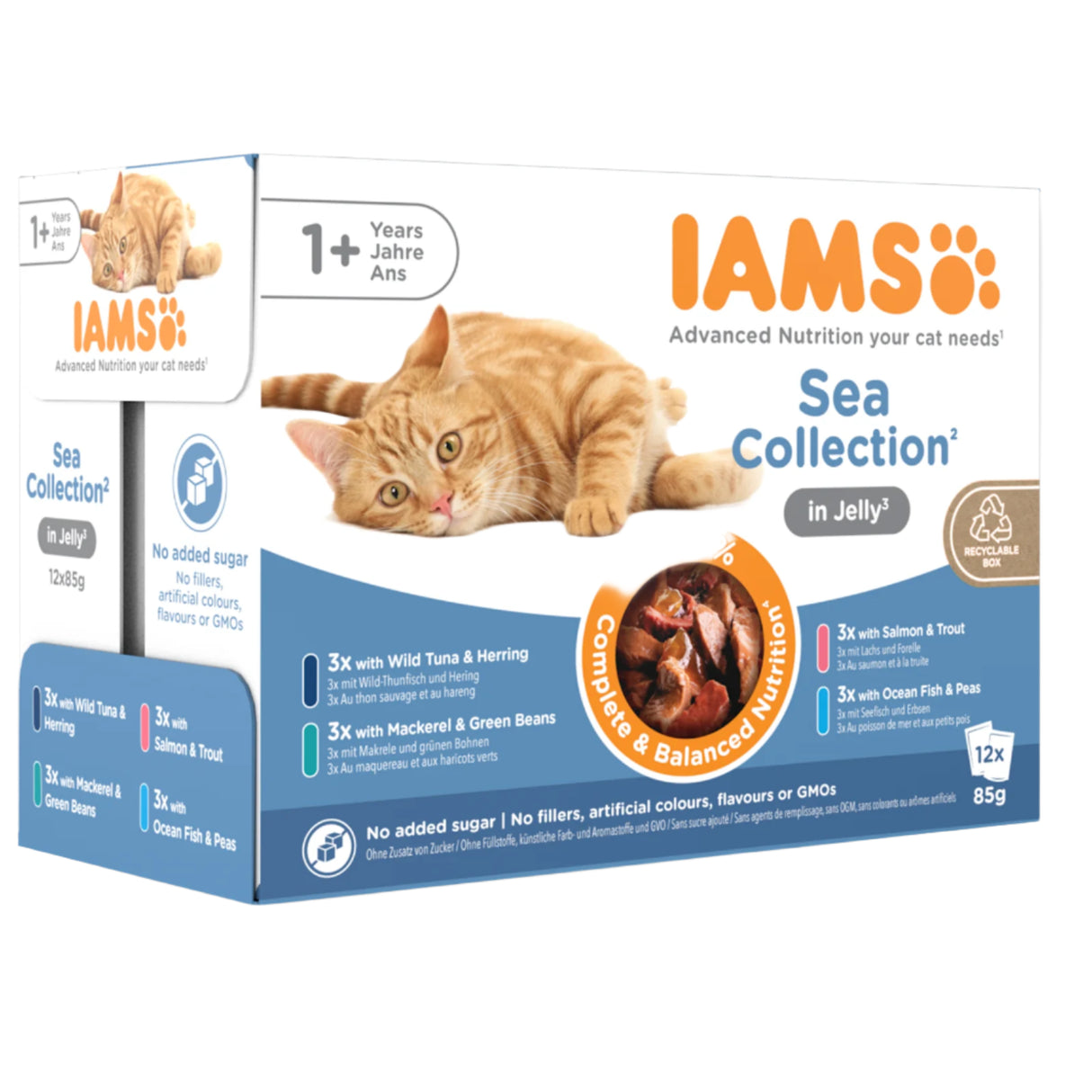 Iams Delights Wet Adult Cat Food Sea Collection In Jelly 8x85g