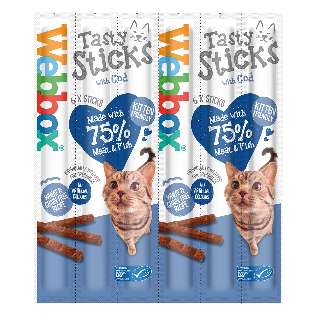 Webbox Tasty Sticks MSC Cod Cat Treats 30g