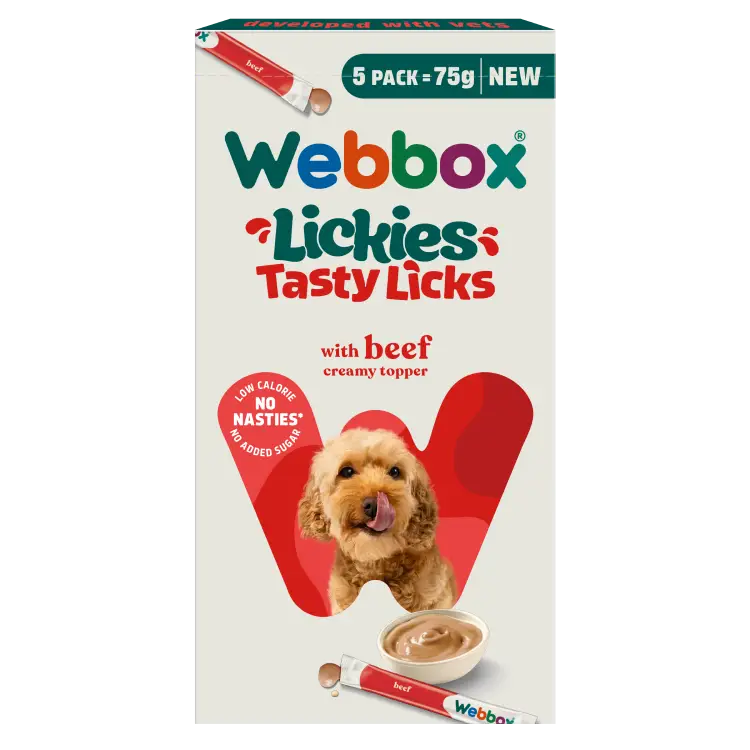 Webbox Lickies Tasty Licks Beef Creamy Dog Treats 5pk (75g)