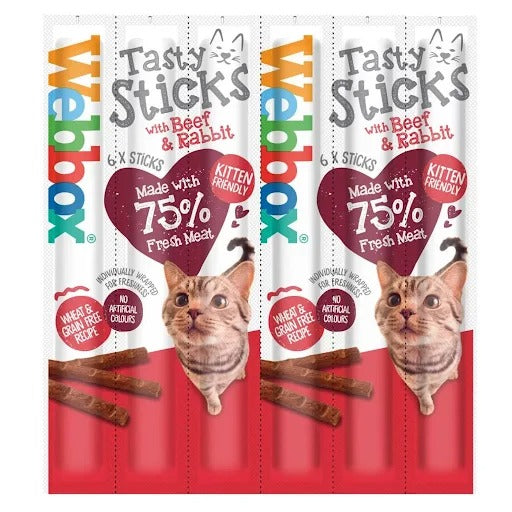 Webbox Tasty Sticks Beef & Rabbit Cat Treats 30g