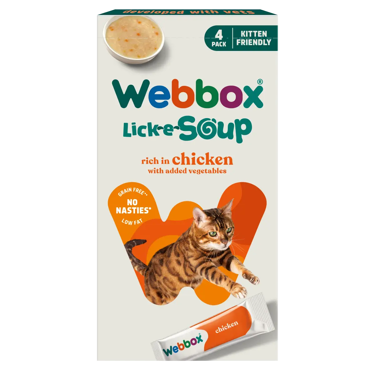 Webbox Cats Lick-e-Soup Chicken 4x20g