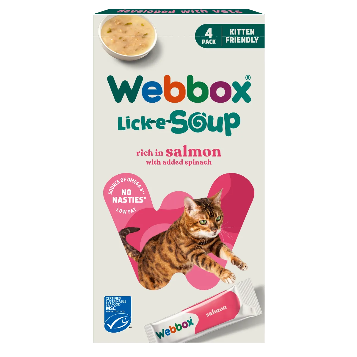 Webbox Cats Lick-e-Soup Salmon 4x20g