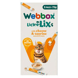 Webbox Lick-e-Lix Yoghurt Cat Treats Cheese & Taurine 5pk (75g)