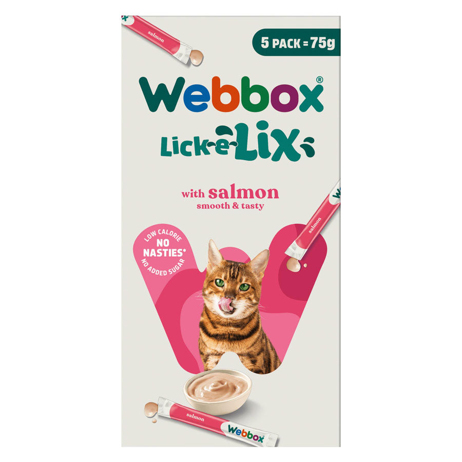 Webbox Lick-e-Lix Yoghurt Cat Treats Salmon & Trout 5pk (75g)