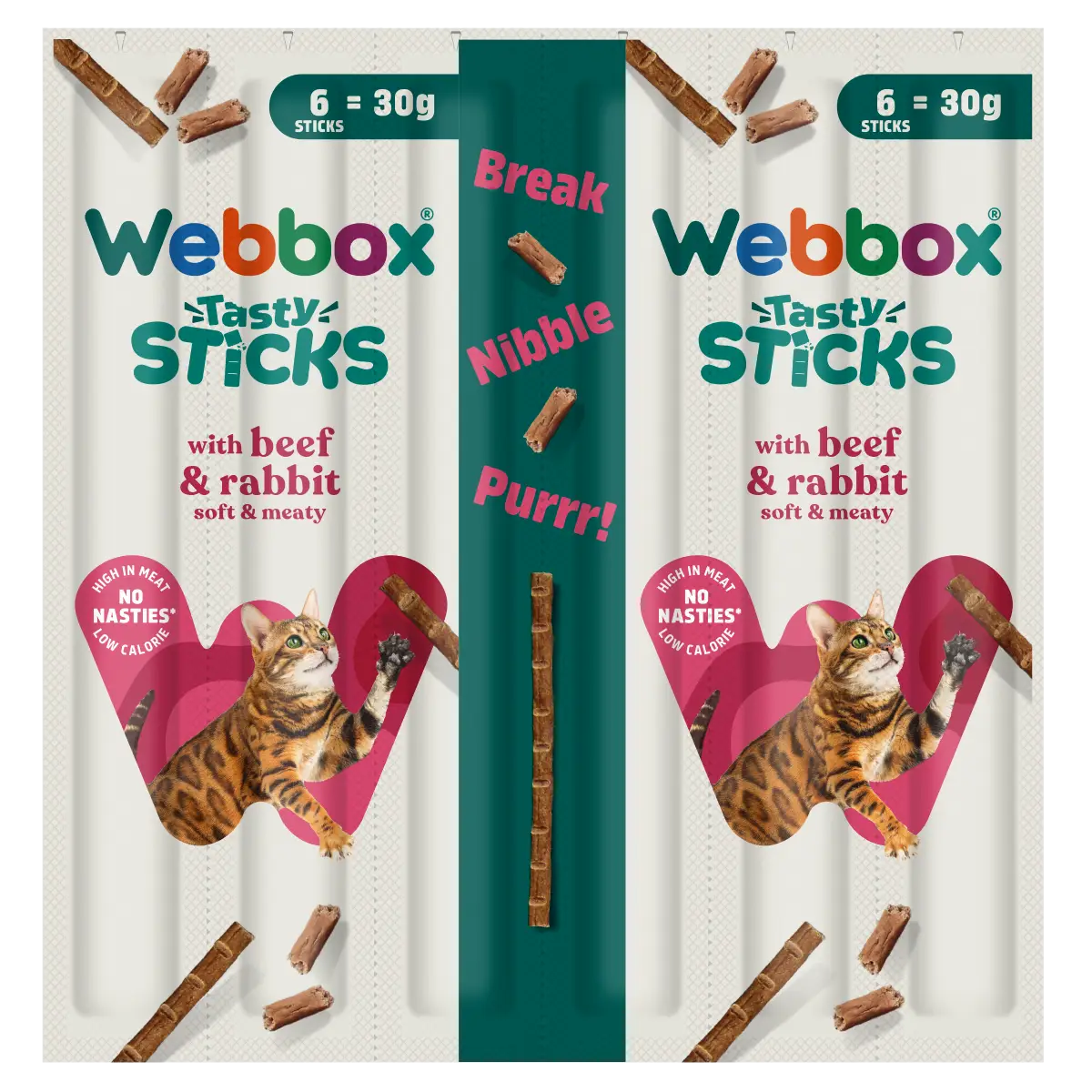 Webbox Tasty Sticks Beef & Rabbit Cat Treats 30g