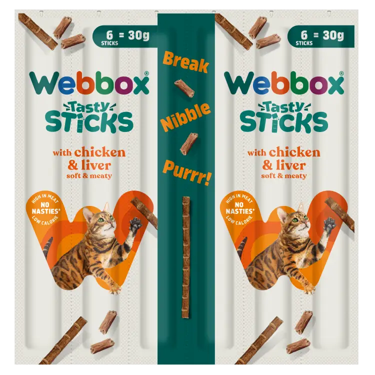 Webbox Tasty Sticks Chicken & Liver Cat Treats 30g