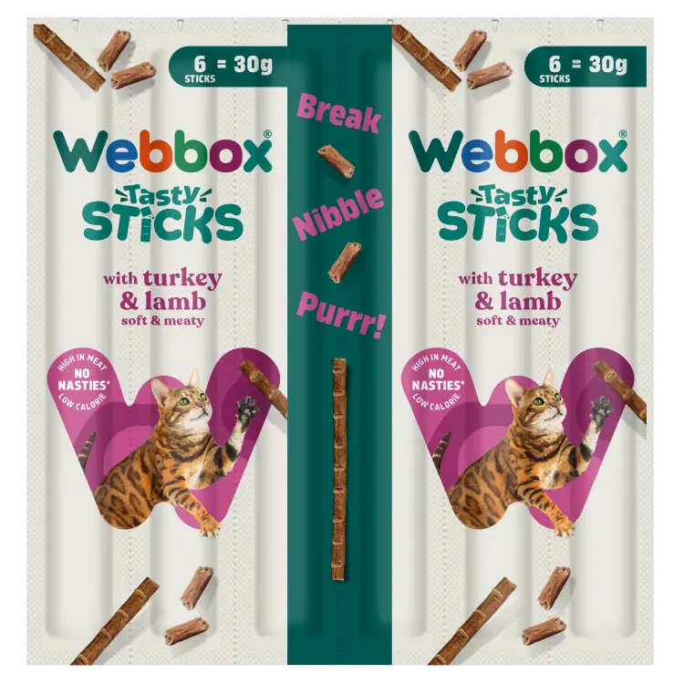 Webbox Tasty Sticks Turkey & Lamb Cat Treats 30g