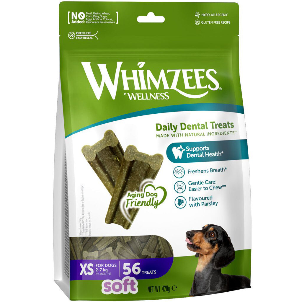 Whimzees Soft Daily Dental for Extra Small Dogs 56pk