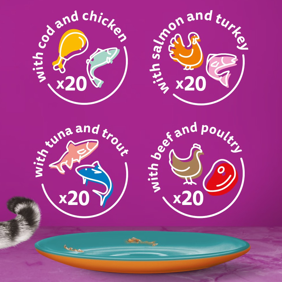 Whiskas Duo Surf & Turf in Jelly 1+ Adult Wet Cat Food Pouches 80x85g