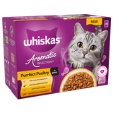 Whiskas 1+ Aromatic Purrfect Poultry Selection in Gravy Wet Cat Food Pouches 12x85g