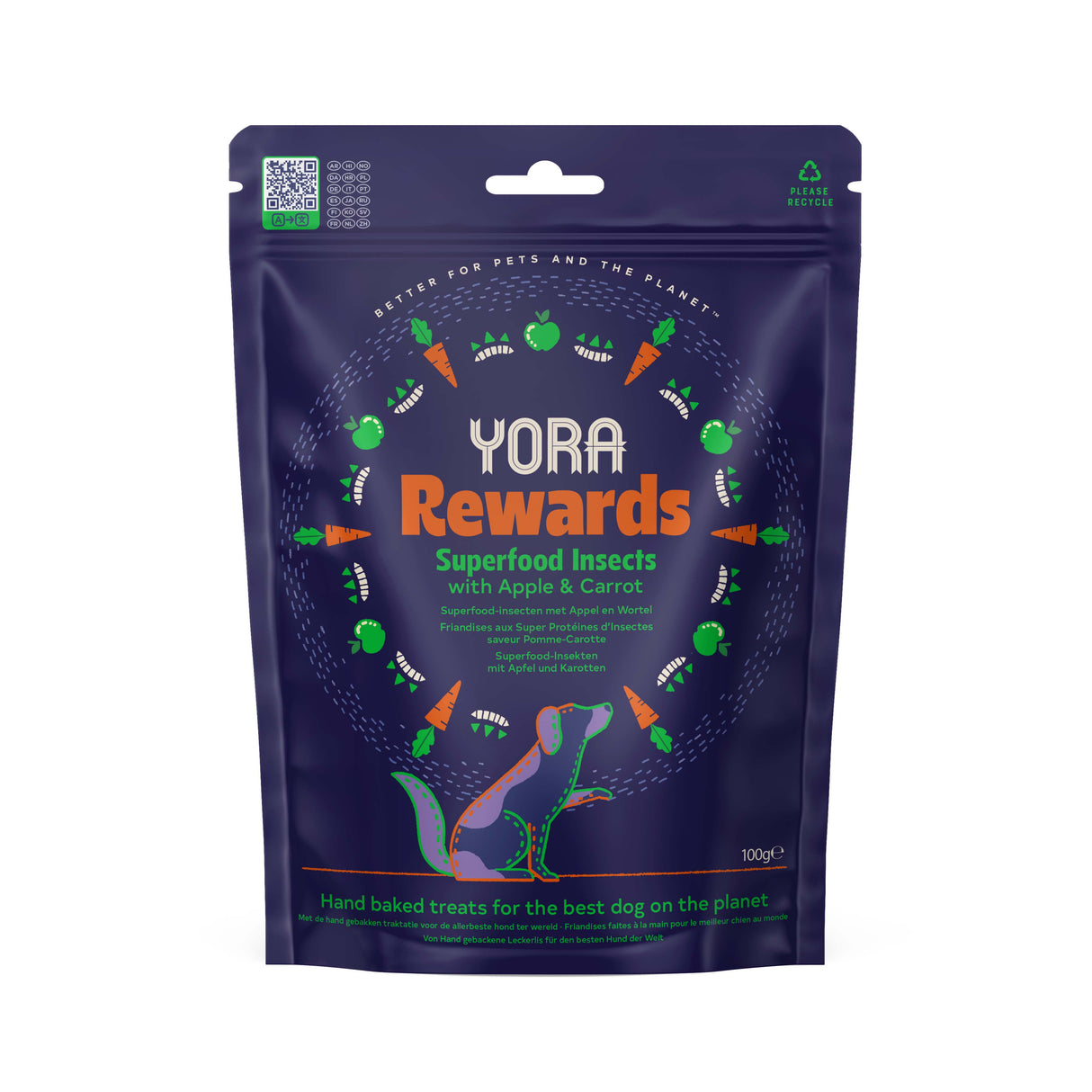 Yora Dog - Rewards Dog Treats Superfood Insects With Apple & Carrot 100g