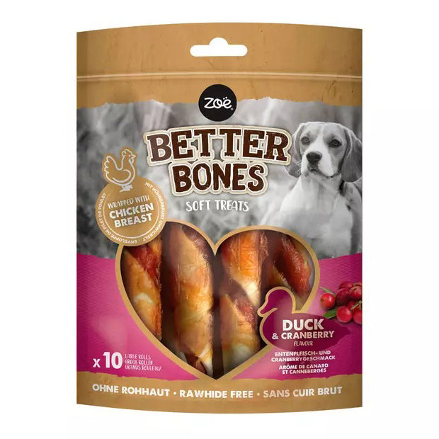 Zeus Better Bones Duck Wrapped Large Rolls 10pk