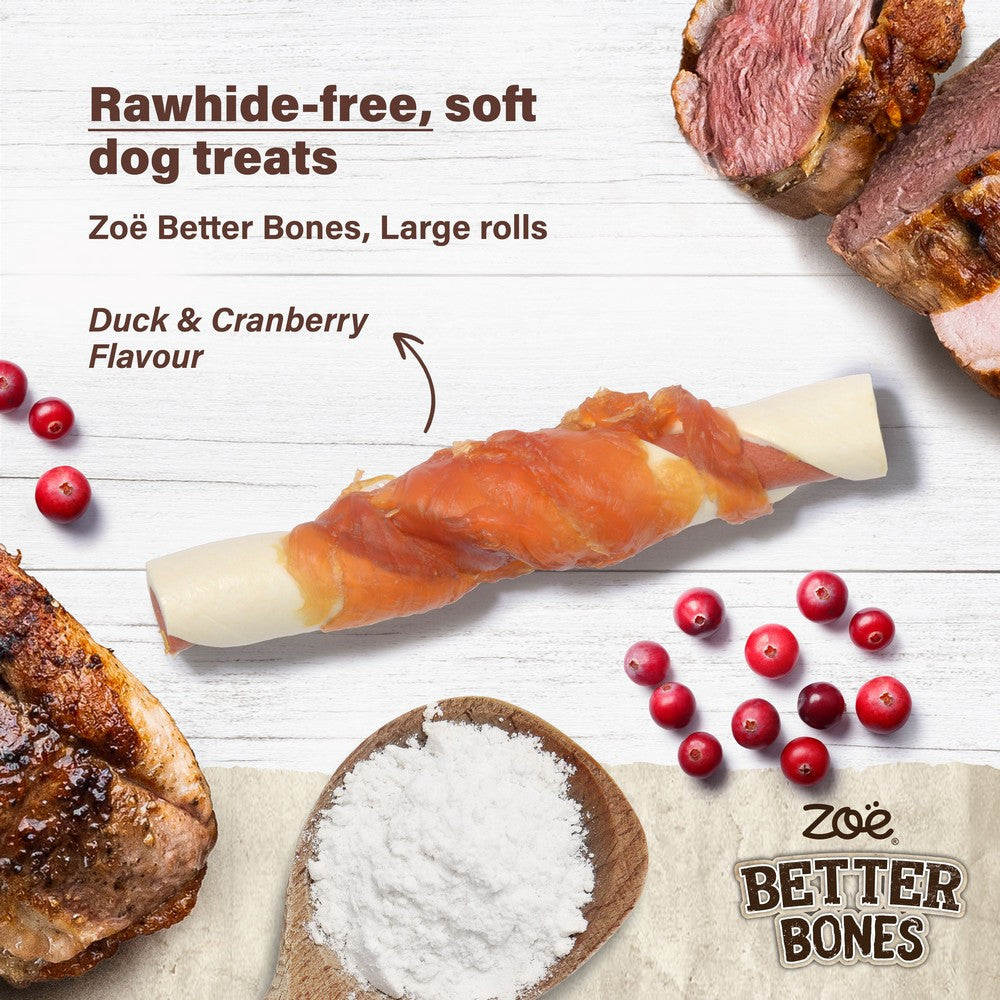 Zoe Better Bones Duck Wrapped Large Rolls 10pk