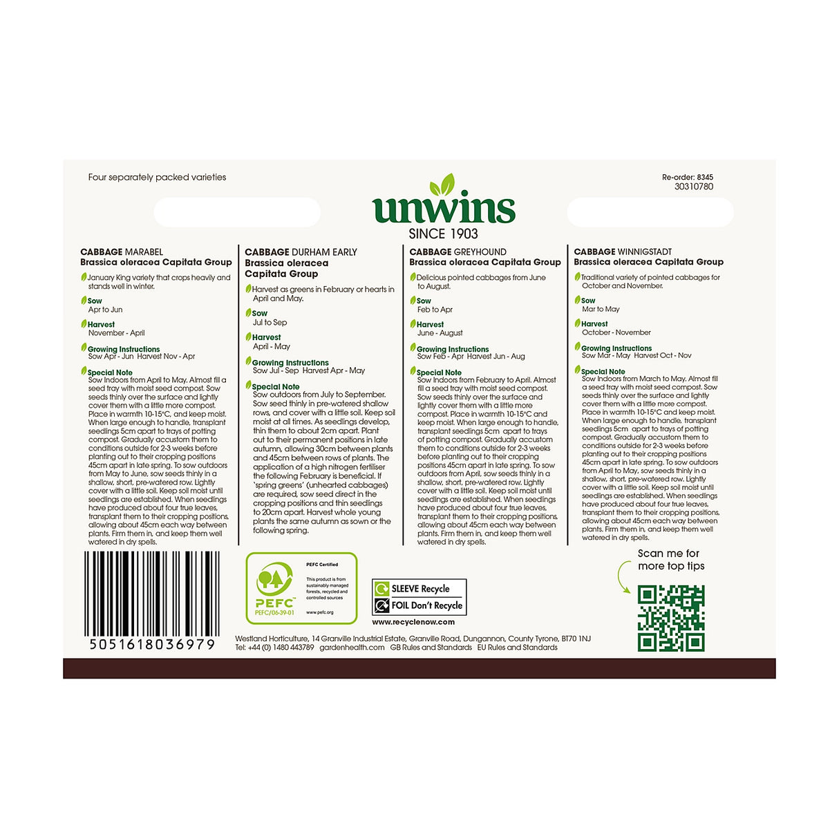 Unwins Cabbage All Season Collection