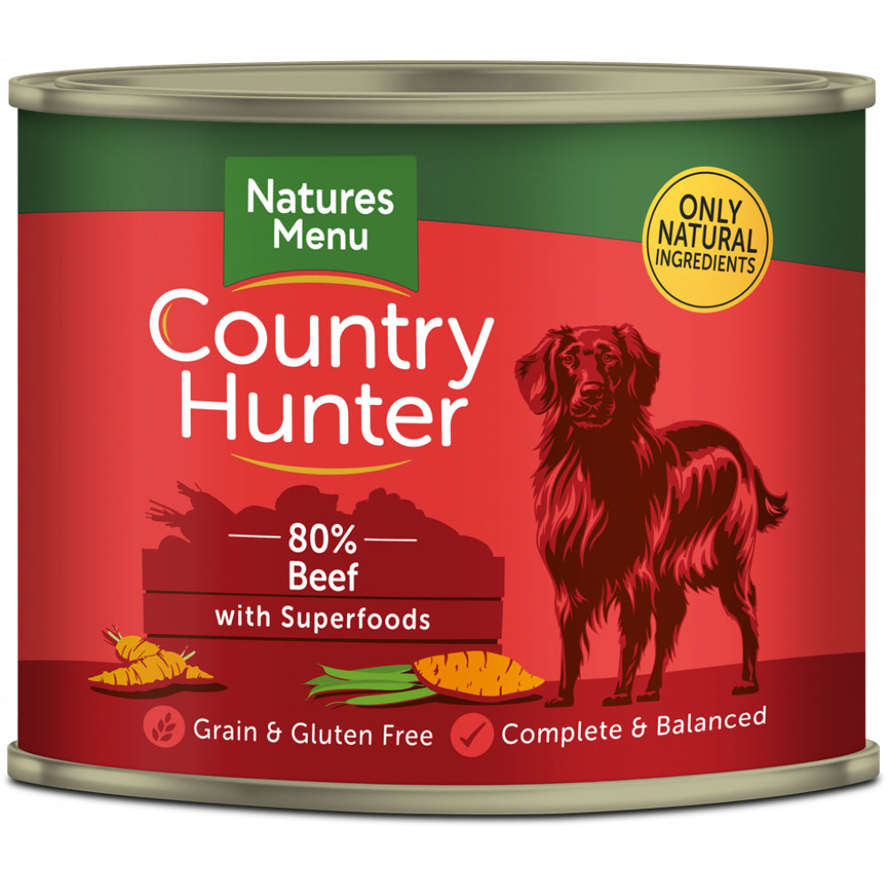 Natures Menu Dog - Country Hunter Cans Beef with Superfoods 6x600g