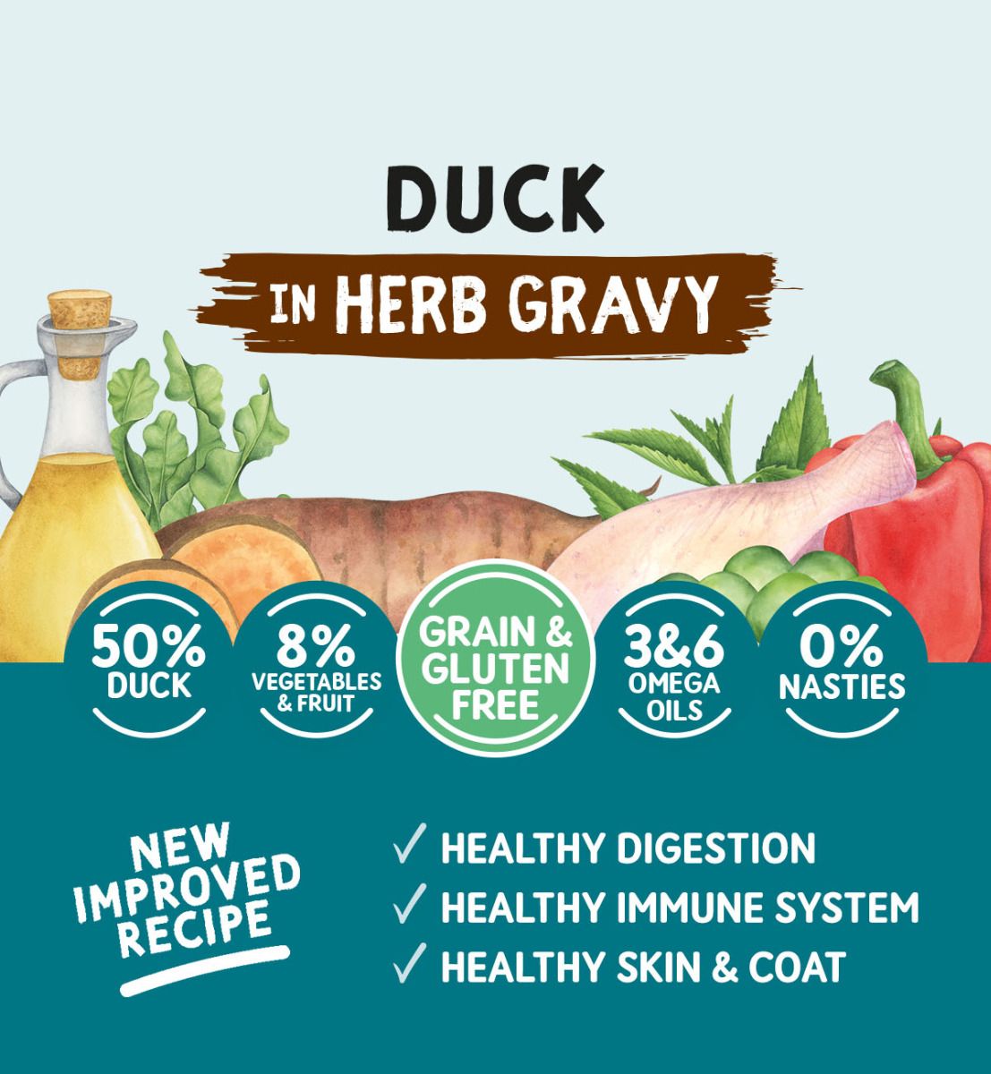 Naturo Dog - Adult Grain & Gluten Free Duck in a Herb Gravy 12x390g