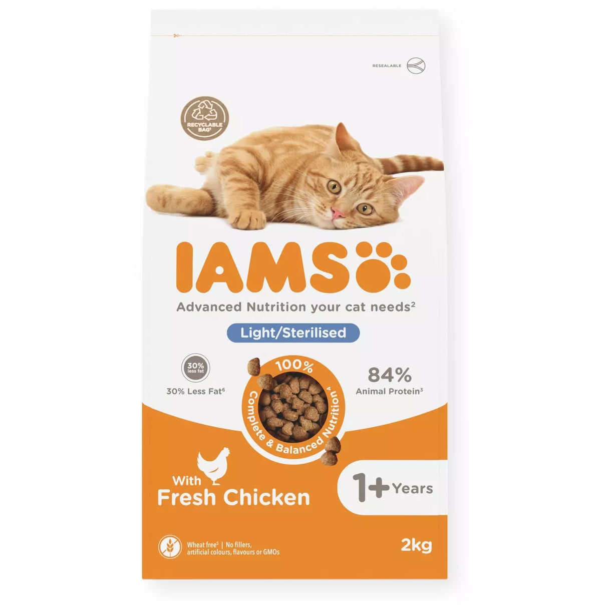 Iams Light/Sterilised Cat with Chicken 2kg