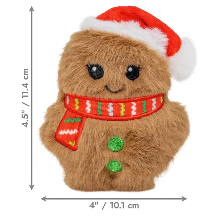 KONG Christmas Holiday Snuzzles Mini Santa Gingerbread XS