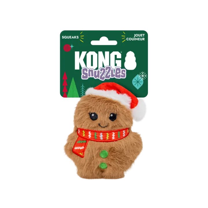 KONG Christmas Holiday Snuzzles Mini Santa Gingerbread XS