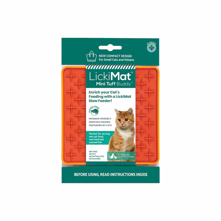 LickiMat Cat Mini Tuff Buddy Orange