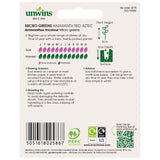 Unwins MicroGreens Amaranth Red Aztec