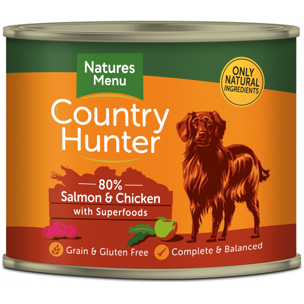 Natures Menu Dog - Country Hunter Cans Salmon & Chicken with Superfoods 6x600g