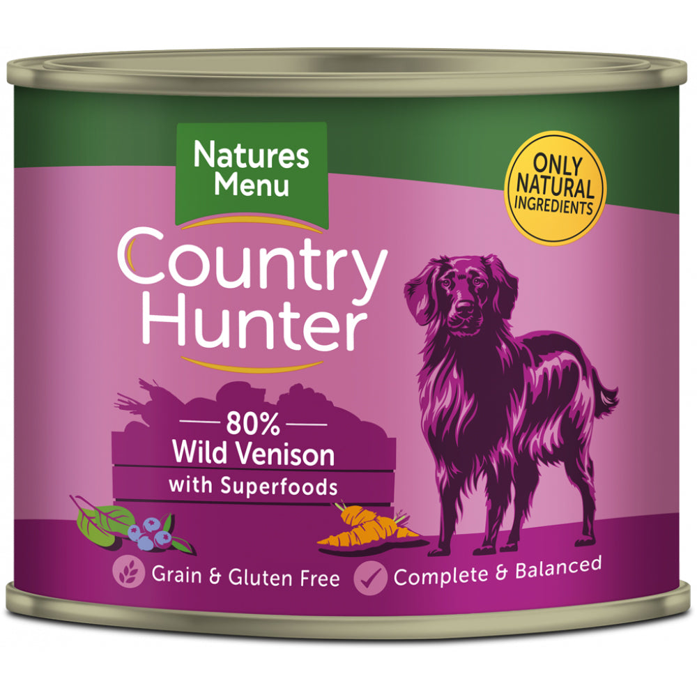 Natures Menu Dog - Country Hunter Cans Venison & Blueberry 6x600g