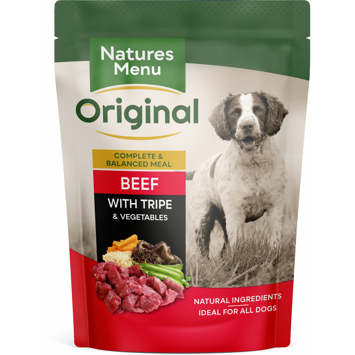 Natures Menu Dog - Adult Pouch Box Beef With Tripe & Vegetables 8x300g