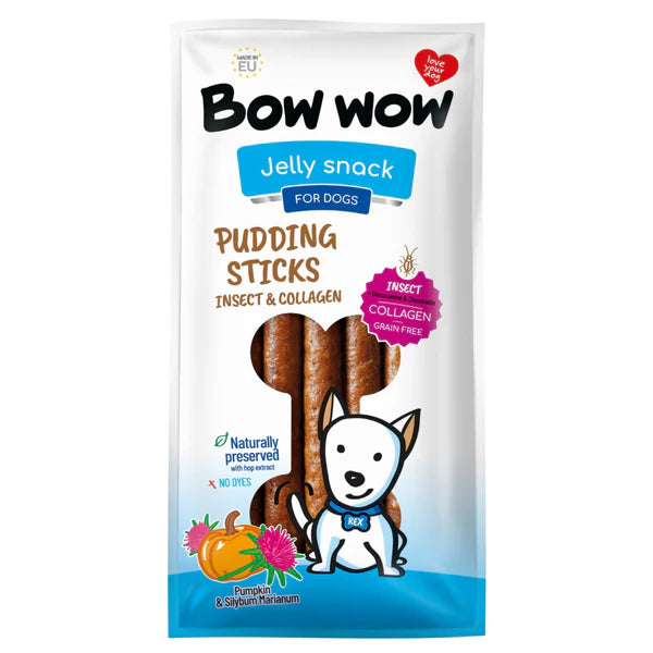 Bow Wow Pudding Stick Insect & Collagen Bacon Flavour 6 Pack