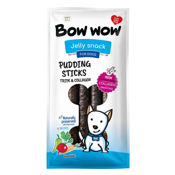 Bow Wow Pudding Stick Tripe & Collagen Caramel Flavour 6 Pack