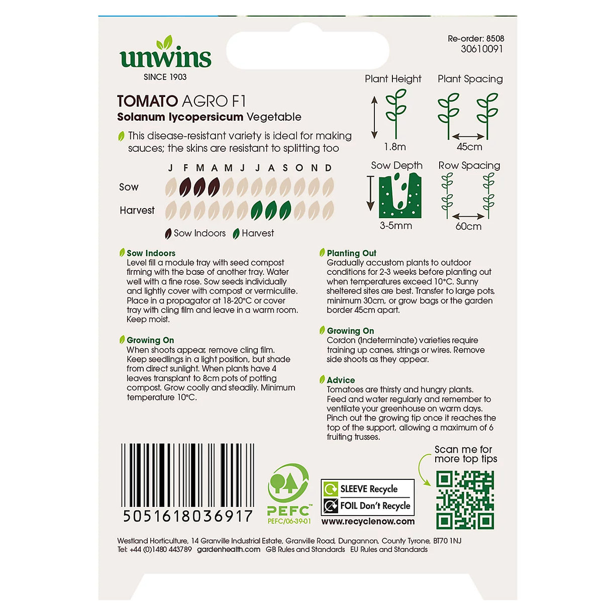 Unwins Tomato (Plum) Agro F1 (Organic)