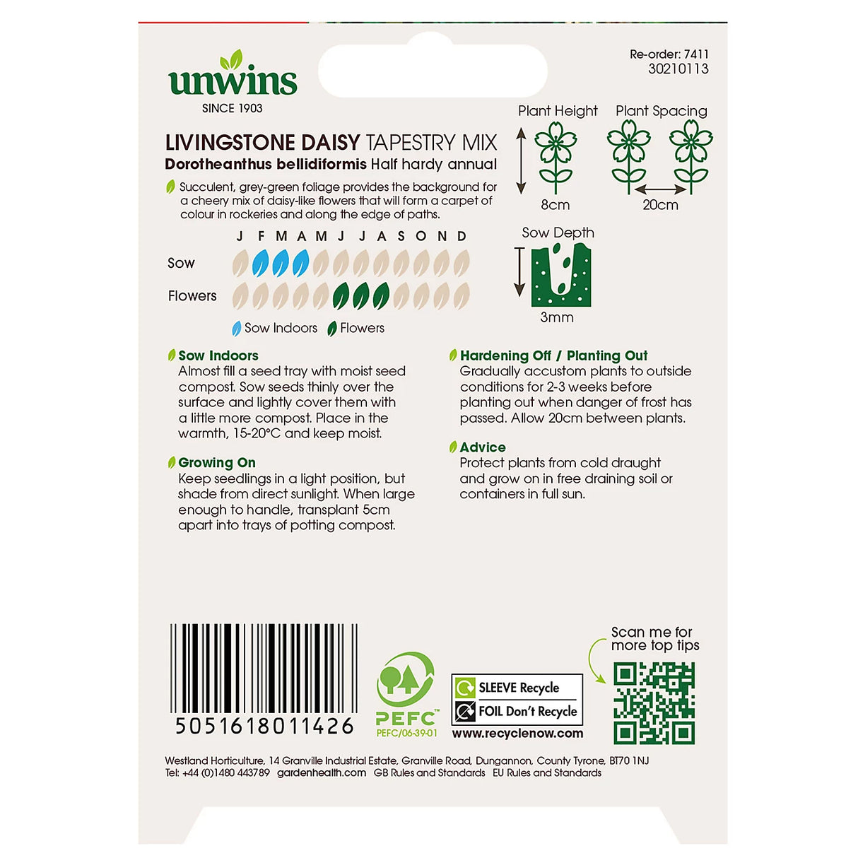Unwins Livingstone Daisy Tapestry Mix