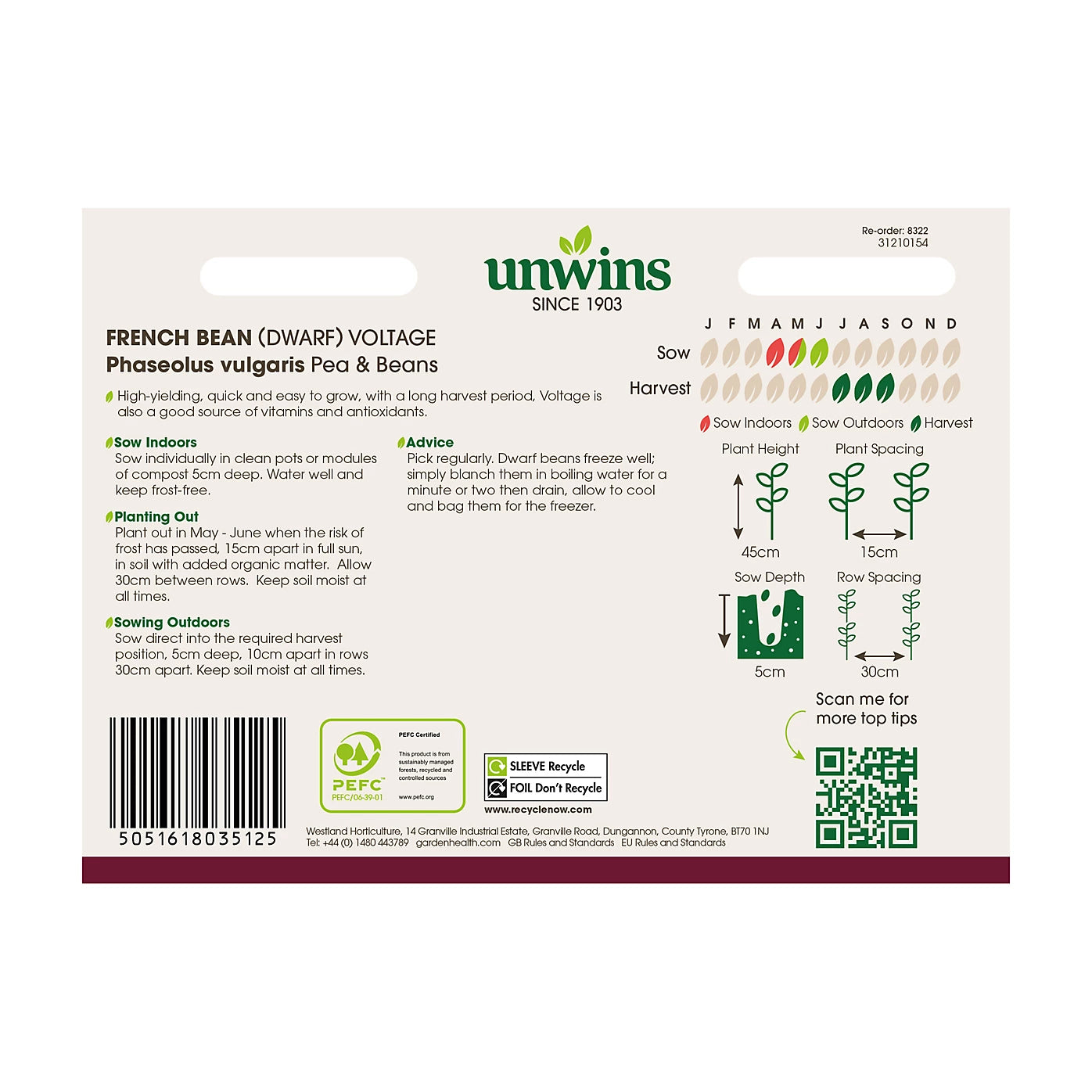 Unwins French Bean (Dwarf) Voltage