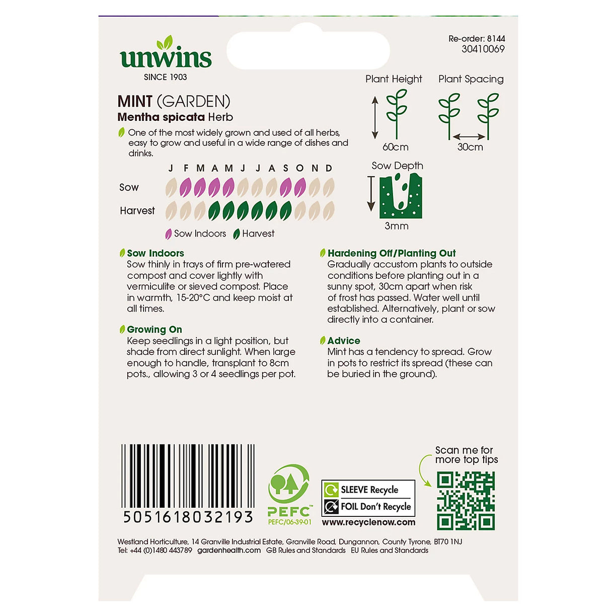 Unwins Herb Mint (Garden)