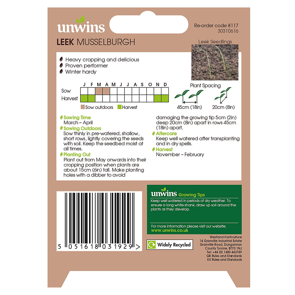 Unwins Leek Musselburgh